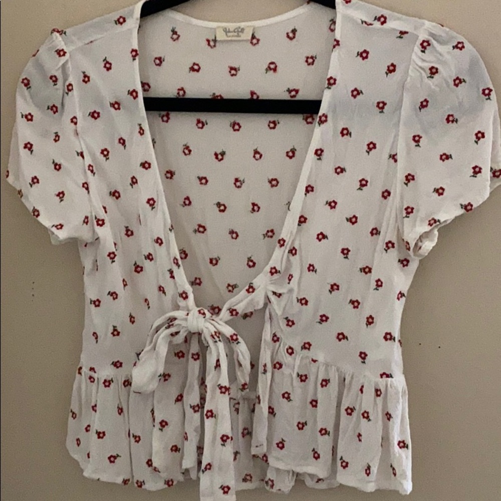 Brandy flower tie top